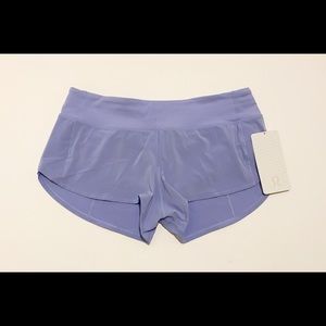 Lululemon Speed Up Short size 8 NWT Hydrangea Blue